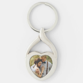 Porte-clés Couple Photo Heart Keychain