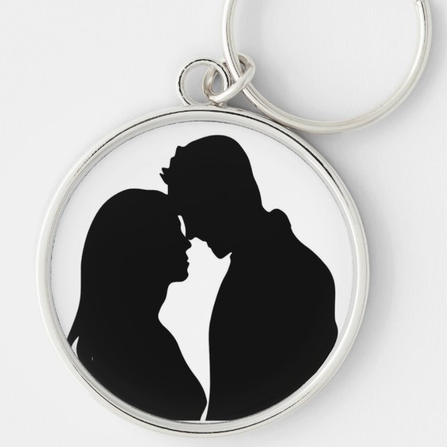 PORTE-CLÉS COUPLE ROMANTIQUE SILHOUETTE (Devant)