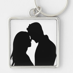 PORTE-CLÉS COUPLE ROMANTIQUE SILHOUETTE