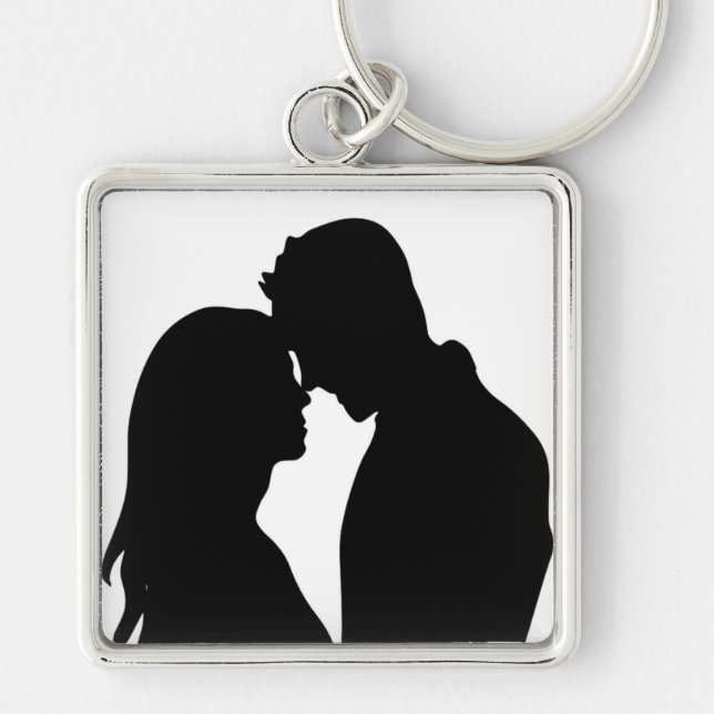 PORTE-CLÉS COUPLE ROMANTIQUE SILHOUETTE (Devant)