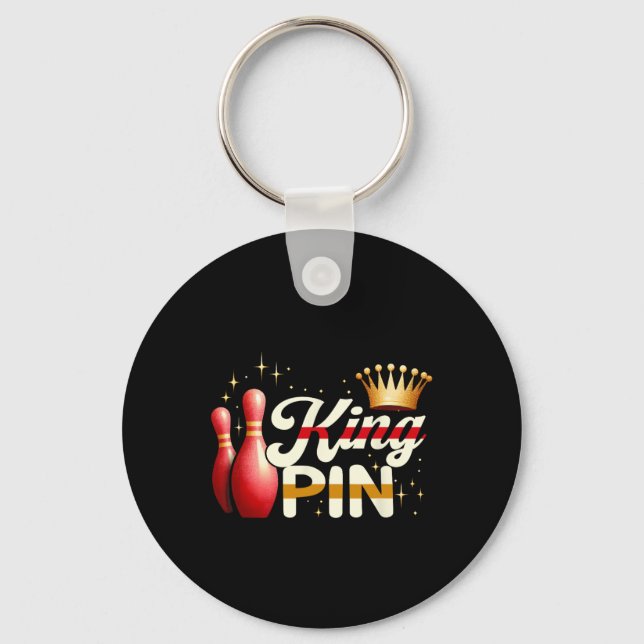 Porte-clés Couples Bowler League Bowler King Pin porter Cro (Recto)