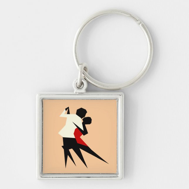 Porte-clés couples cubiques de suare de porte - clé (Devant)