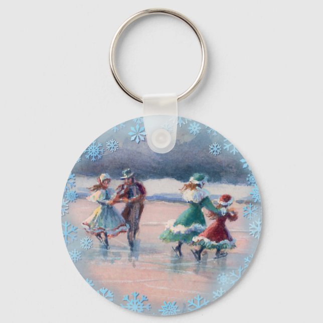 Porte-clés COUPLES DE PATINAGE DE GLACE par SHARON SHARPE Car (Recto)