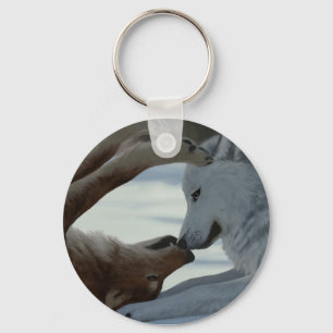 Porte-clés Couples doux de loup