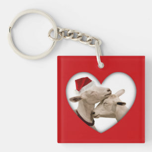 Porte-clés Couples mignons de chèvre de Noël