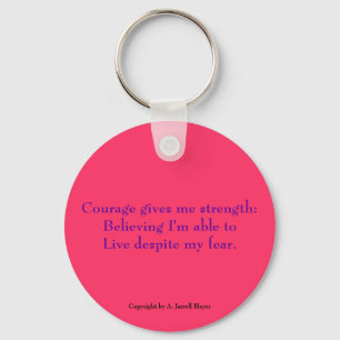 Porte-clés "Courage, croyance, porte - clé de Haiku de la
