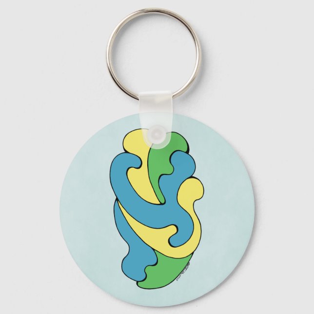 Porte-clés Courbes d'insertion (Jaune, Bleu, Vert) (Recto)