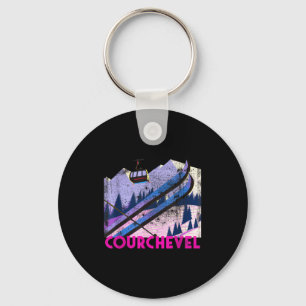 Porte-clés Courchevel ski - style vintage ski à Courchevel