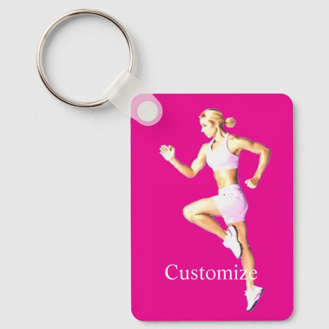 Porte-clés Coureuse Féminine en Forme Thunder_Cove (Recto)