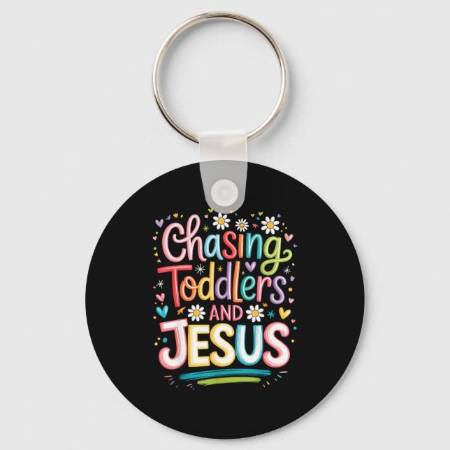 Porte-clés Courir après les tout-petits et Jésus  (Recto)