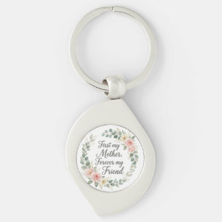 Porte-clés Couronne botanique romantique Cadeau de citation d