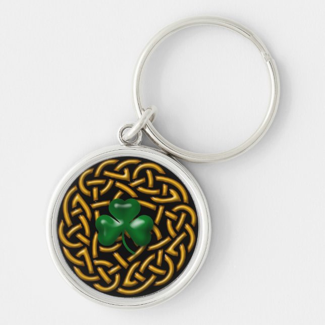 Porte-clés Couronne celtique et trèfle (Devant)