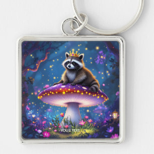Porte-clés Couronne de champignon de raton laveur mignon de f