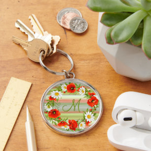 Porte-clés Couronne de fleurs personnalisée avec des margueri