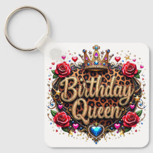 Porte-clés Couronne de Reine d'Anniversaire Glamour