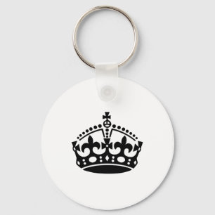 Porte-clés Couronne de victoire noire Keep calm