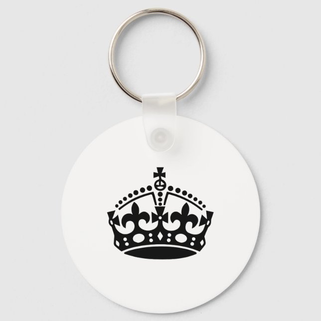 Porte-clés Couronne de victoire noire Keep calm (Recto)