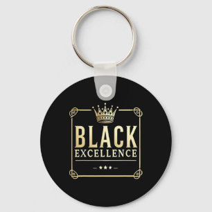 Porte-clés Couronne d'or d'excellence noire pour le cadeau de