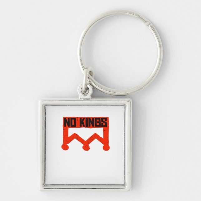 Porte-clés Couronne graphique grunge de protestation sans roi (Devant)