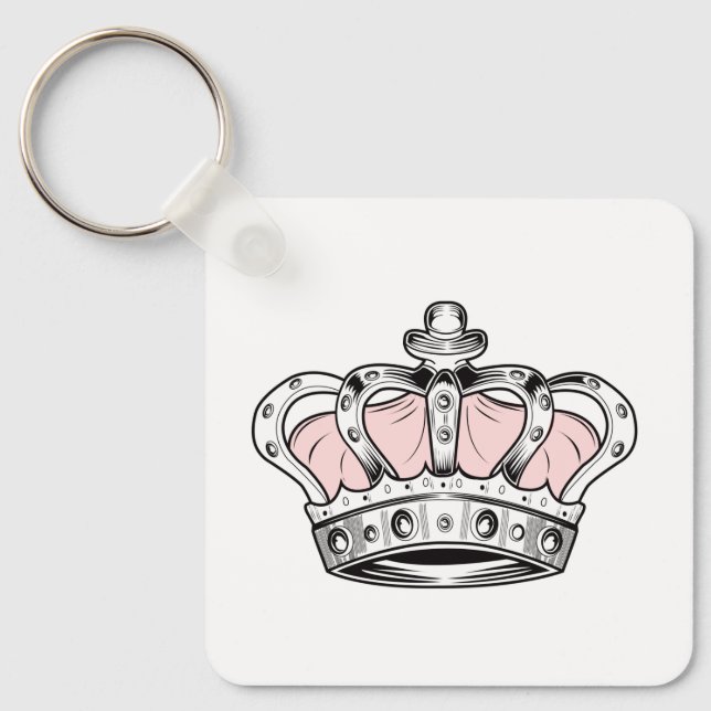 Porte-clés Couronne royale rose reine esthétique | Princesse  (Recto)