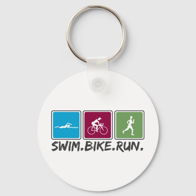 Porte-clés course à vélo nage (triathlon) (Recto)