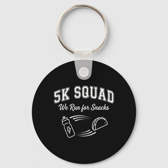Porte-clés Course de marathon 5K jour de course ie Squad ami  (Recto)
