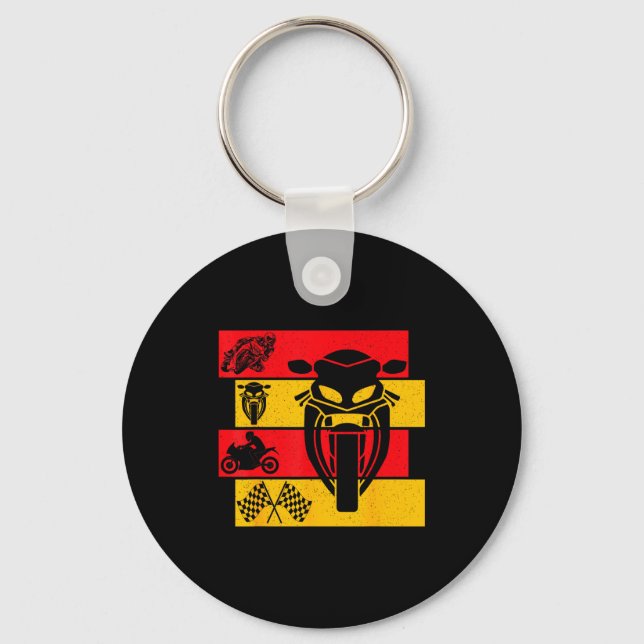 Porte-clés Course de moto GP moto garçon motard (Recto)