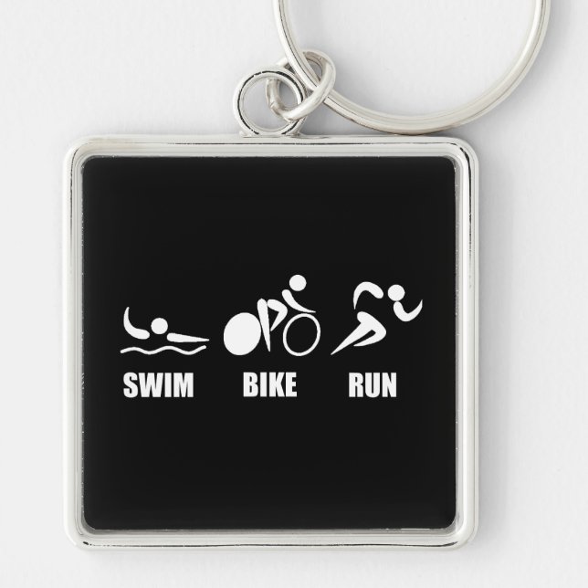Porte-clés Course de vélo de bain de triathlon (Devant)