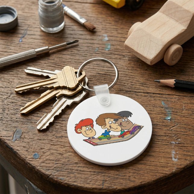 Porte-clés Course de voitures en bois pour enfants (Créateur téléchargé)