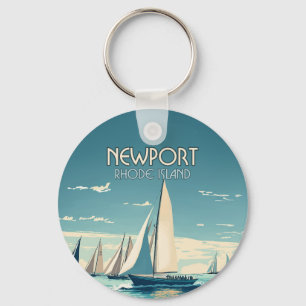 Porte-clés Course de yacht de Newport Rhode Island Vintage