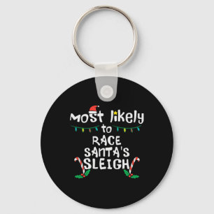 Porte-clés Course la plus probable Père Noël Sleigh Noël Noël