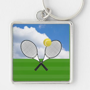 Porte-clés court de tennis et RACKETS DE TENNIS