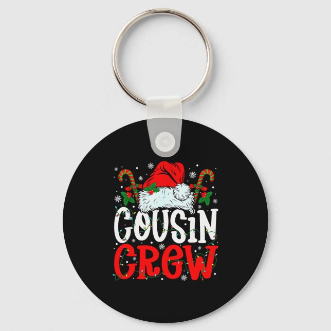 Porte-clés Cousin Crew Christmas Santa Hat Xmas Lights Men Bo (Recto)