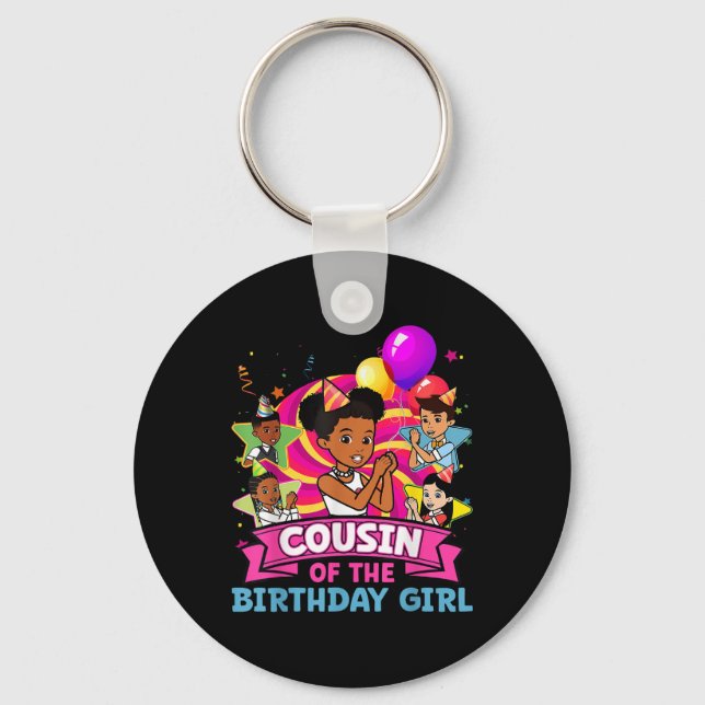 Porte-clés Cousine La Fille D'anniversaire Fête Rose Poupée F (Recto)