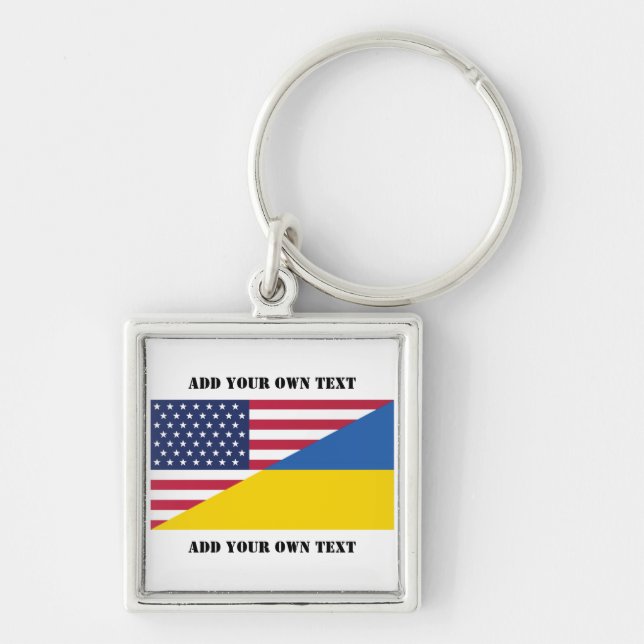 Porte-clés Coussin de soutien américain à l'Ukraine (Devant)