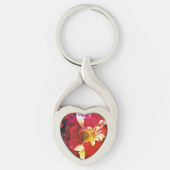 Porte-clés Coussin rond rose rouge (Devant)