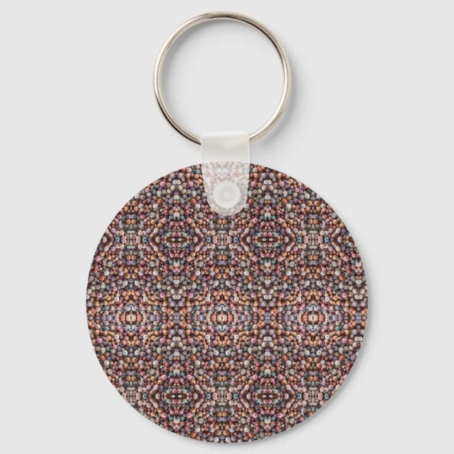 Porte-clés Couverture de perles en bois pastel (Recto)