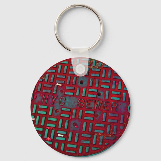 Porte-clés Couverture de trou de main de la rue Broadway NYC (Recto)