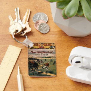 Porte-clés Couverture du magazine vintage Sports Baseball Tro