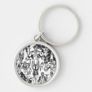 Porte-clés Couverture verte d'aube, noire et blanche