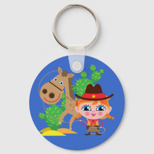 Porte-clés Cow-girl et cheval