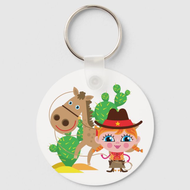 Porte-clés Cow-girl et cheval (Recto)