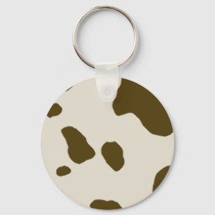Porte-clés Cow Spots Brown Faux skin