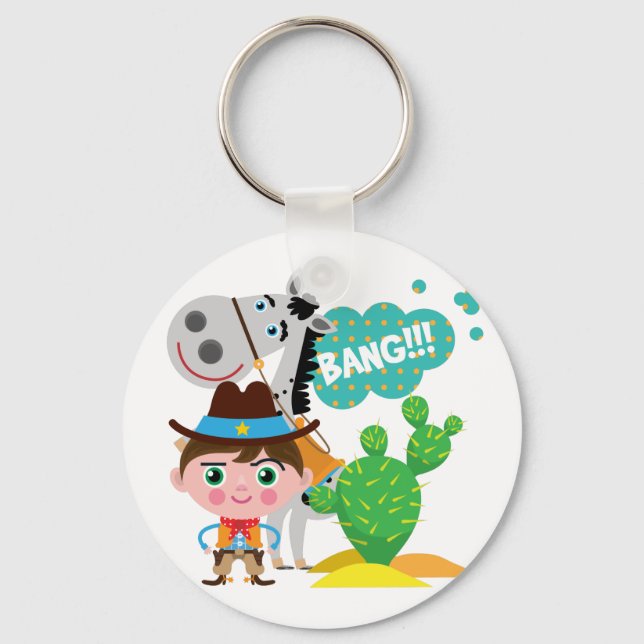 Porte-clés Cowboy et cheval (Recto)