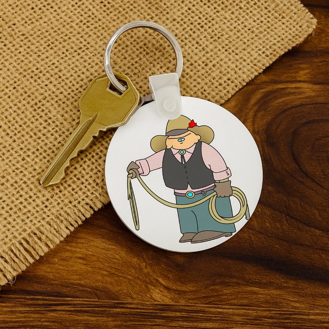 Porte-clés cowboy tenant un lasso (Créateur téléchargé)