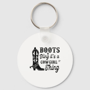 Porte-clés Cowgirl & ; Boots Bling Son Une Cowgirl Chances