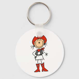 Porte-clés Cowgirl en T-shirts rouges et Cadeaux