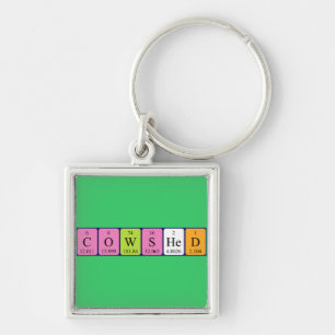 Porte-clés Cowshed periodic table name keyring