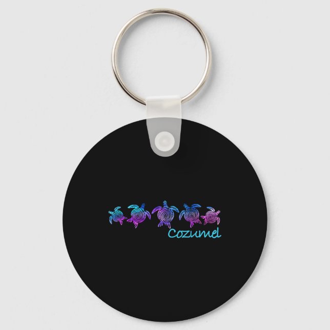 Porte-clés Cozumel Beach Design _ Cadeau Tribal Turtle (Recto)