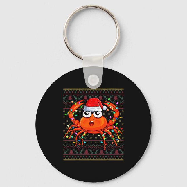 Porte-clés Crab Wearing Xmas Lights Santa Hat Crab Christmas  (Recto)